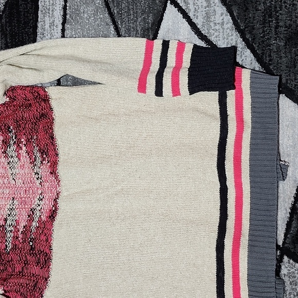 BKE AZTEC METALLIC SHIMMER OPEN CARDIGAN SWEATER - Picture 11 of 13